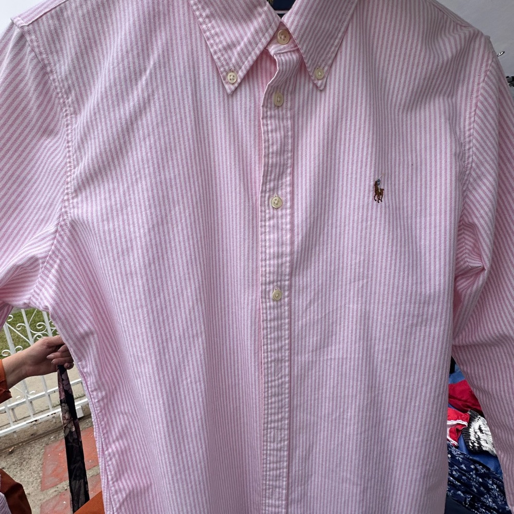 Ralph Lauren Women’s Pink Striped Dress Shirt